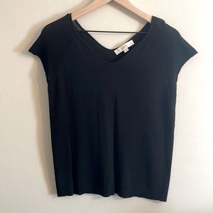 Loft V-neck Crochet Shoulder Top